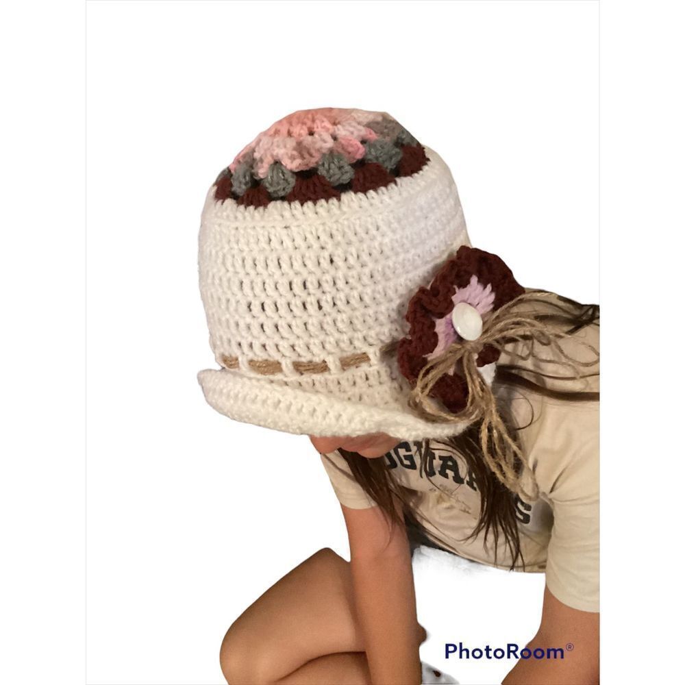 Multi Color Custom Crocheted Fashion Hat View 3
